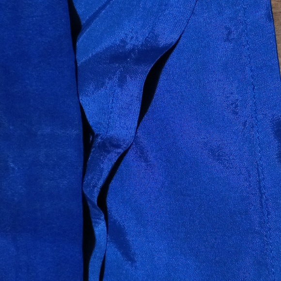 100% Silk Dress Blue Button Down Size 6 Pockets Midi - Picture 3 of 11